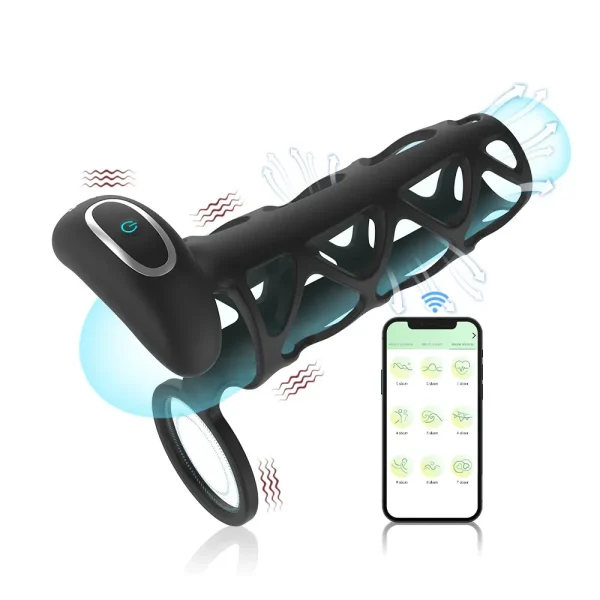 Low Price Sex Toys for Mans Lock Ring App Control Pneis Extended Silicone Cover Reusable Sex Toy