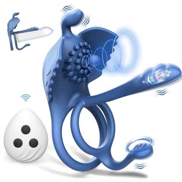 Wearable Silicone Electric Stimulate Prostate Massager Vibrating Anal Butt Ejaculation Ring Vibrator for Adult Anal Toys