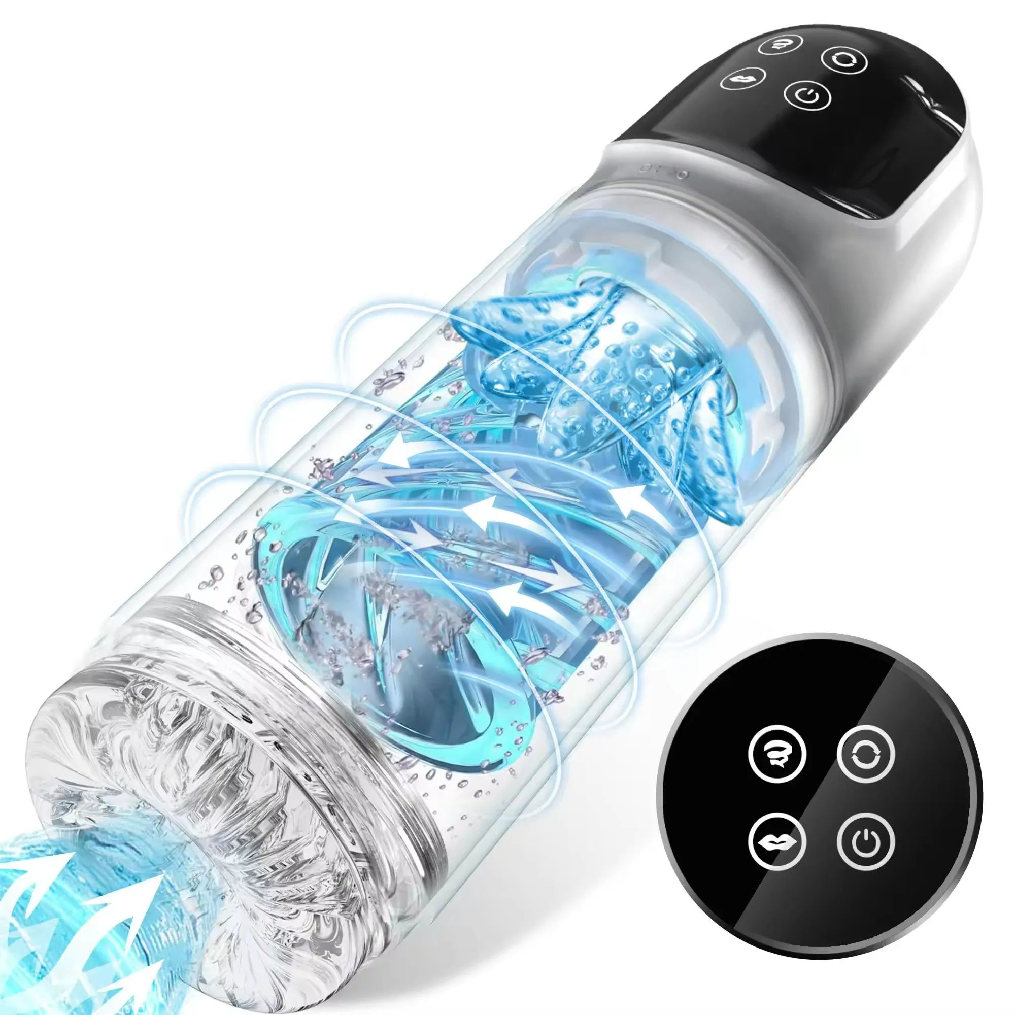 main_pic_0-164 IPX7 Fully Waterproof LCD Display Sucking Rotating Thrusting Automatic Male Masturbator Cup Auto Man Stroke Machines for Men - 图片 1
