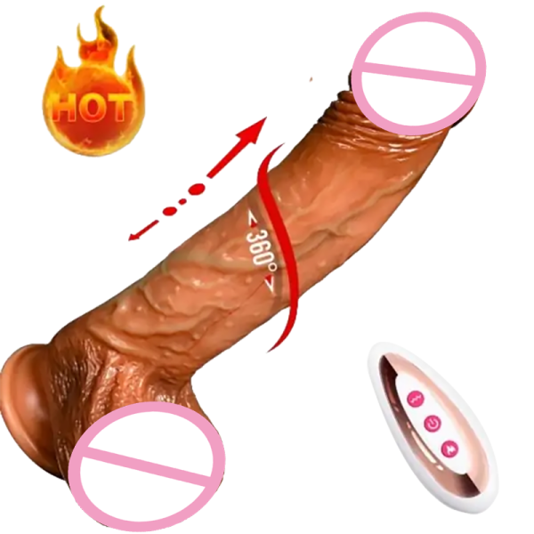 Electric Moving Heating Dildo Remote Control Realistic Lifelike Automatic Thrusting Rotating Wireless Clitoris Dildo Vibrator