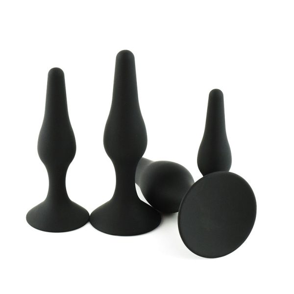4 Pcs Silicone Anal Plugs Adult Toys Men and Women Prostate Stimulation Prostate Massager Anal Butt Plug