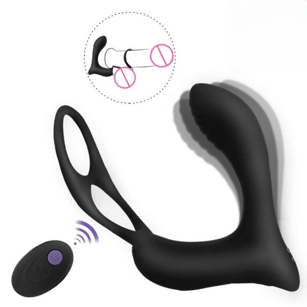 Wholesale Prostata Stimulator Silicone Male Prostate Massage Vibrator Anal Vibrator Butt Plug Delay Ejaculation Ring Toy