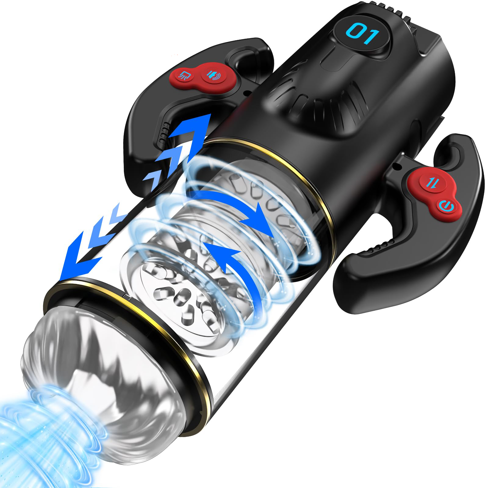 main_pic_0-26 Automatic Sex Moaning Penis Pocket Pussy Male Stroker Machines Rotation Thrusting Innovation Sucking Men Handle Masturbator Cup - 图片 1