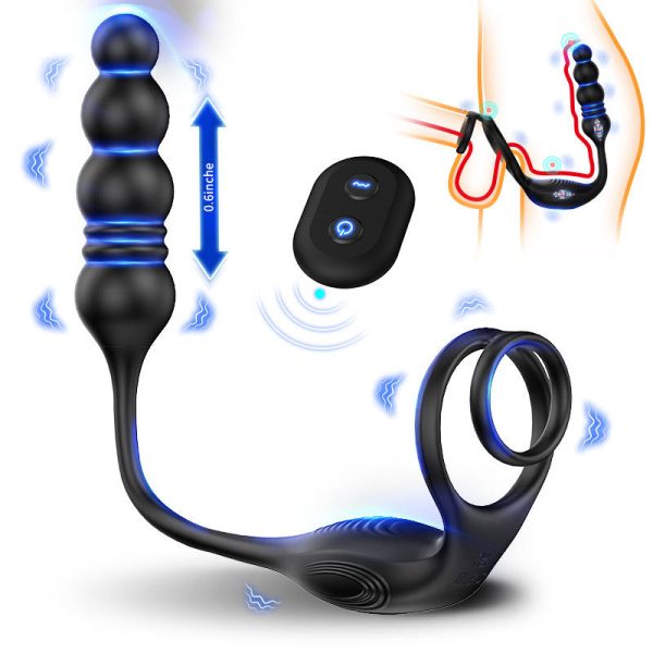 Wireless Remote Control 9 Vibrating Modes 3 in 1 Prostate Testicles Stimulator Male g Spot Vibrator Prostate Massager