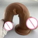Factory Custom OEM 9 Inch Phallus Large Thick Caramel Masturbator Female Adult Make Love TPE Dildo