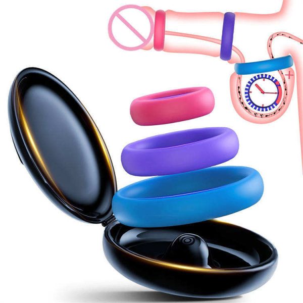 OEM 3PCS Set Enhancer Penis Rings Reusable Adult Sex Toys Soft Silicone Cock Ring