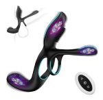 OEM Vibrating Penis Ring Sex Toys 2 in 1 Vibrating Cock Ring With 10 Vibration Silicone Adult Toy Adult Sex Toys for Couples