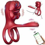 OEM Adults Silicone Cock Vibration Penis Rings Stimulating Erection Penis Sex Toys App Controlled Rose Tongue Sucking Anal