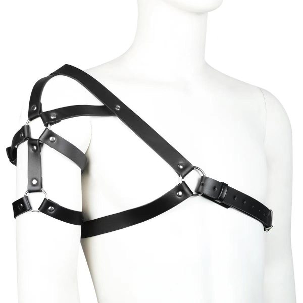 OEM Chest Harness Leather Men Sex Lingerie PU Leather Bondage Restraints for Man Sex Bondage Gear Cosplay Handcuff