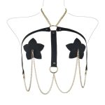 OEMNipple Leather Collar Punishment Breast Nipple Clip Couple Flirtatious Milk Mimi Clip Metal Bells Nipple Clamp SM Sex Product