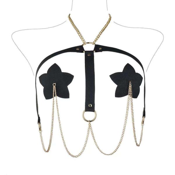 OEMNipple Leather Collar Punishment Breast Nipple Clip Couple Flirtatious Milk Mimi Clip Metal Bells Nipple Clamp SM Sex Product