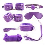 OEM Popular 7 Pcs Set Erotic ToysSex Bondage Leather Strap Kit Slave Game Bdsm Fetish Plush Bondage Sex Toy