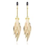 OEM 1 Pair Feather Metal Bells Nipple Clamps SM Nipple Ring Flirting Teasing Sex Toys