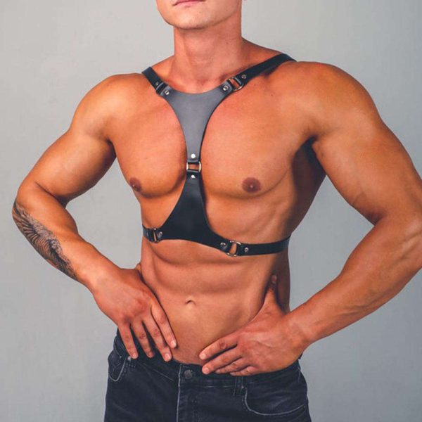Hot Man Harness Waist Gothic Pu Leather Thigh Outfit Sexy Body Harness Garter Body Bondage Strap Stocking's Belt Lingerie Chain