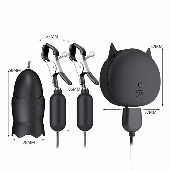 OEM Wholesale Vibrating Egg Charging Metal Nipples Clamps Clitoris Clips Labia Vibrator Breast Massage Female Masturbation