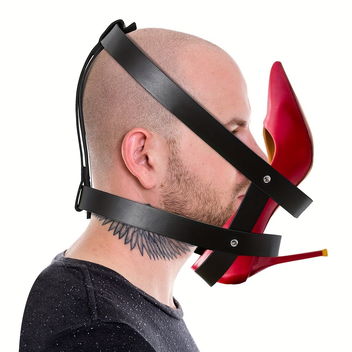 main_pic_0-490 OEM High Quality Sexy Adult Couple Head Mask BDSM Bondage Pu Leather Sex Toy - 图片 1
