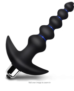 OEM 10-Vibration-Mode Waterproof Silicone Anal Beads Butt Plug Flexible Bullet Vibrator for Anal Masturbation Sex Toy