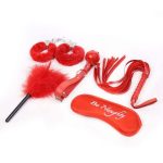 OEM Fancy Red Leather Bdsm Bondage 4pcs Fetish Sm Games Tool Flirting Sex Life
