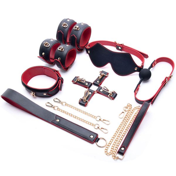 OEM Factory Price SM PU Leather Sex Adult BDSM 8 Pcs Luxury Bondage Set Toys