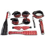 OEM 7pcs Set Bed Bondage Set Restraint Adult Game Belt Sex Handcuff Eye Mask Whip Collar Kit Sex Toy for Couple Sex Accessories