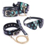 OEM 3pcs Bdsm Restraint Set Pu Leather Handcuffs Whip Mouth Gag Ball Furry Whip Sm Bondage Kit Adult Sex Toys for Men and Woman