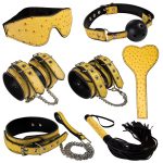 OEM Faux Leather 7Pcs/Set Adult Toys for Male Couples Leather Fetish Restraint Bondage Kit Unique Cool Toys for Adults