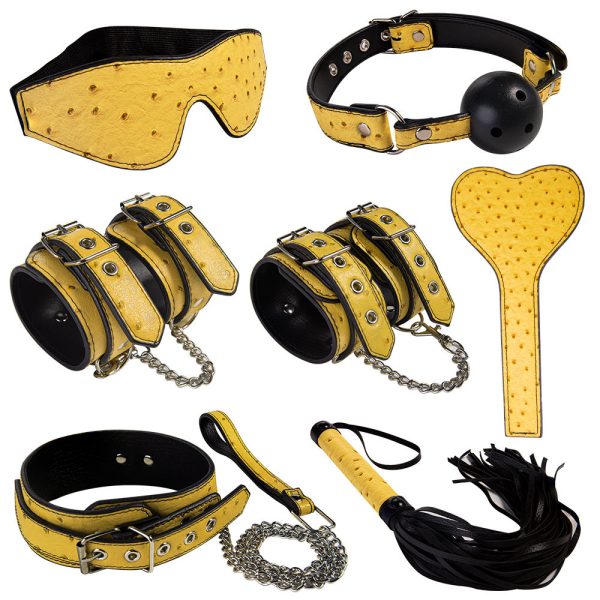 OEM Faux Leather 7Pcs/Set Adult Toys for Male Couples Leather Fetish Restraint Bondage Kit Unique Cool Toys for Adults