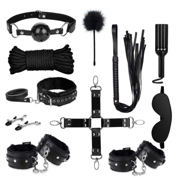 OEM Netphi 11-Piece BDSM Leather Bondage Set Sex Toy Restraint Kits for Adult Women and Couples