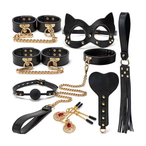 OEM Sex Toy BDSM 8 PCS Tied Set PU Leather Box Adult Product SM Bed Bdsm Bondage Punishment Restraint Set for Women Couple
