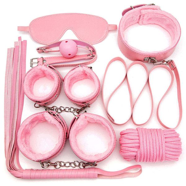 OEM Sex Restraints pink Purple Erotic Sex Toys for Woman 7pcs Bdsm Kit