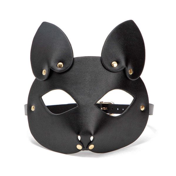 OEM BDSM Bondage Sexy Woman Cat Eye Mask Pu Leather Face Harness Fetish Wear Sex Tools for Woman