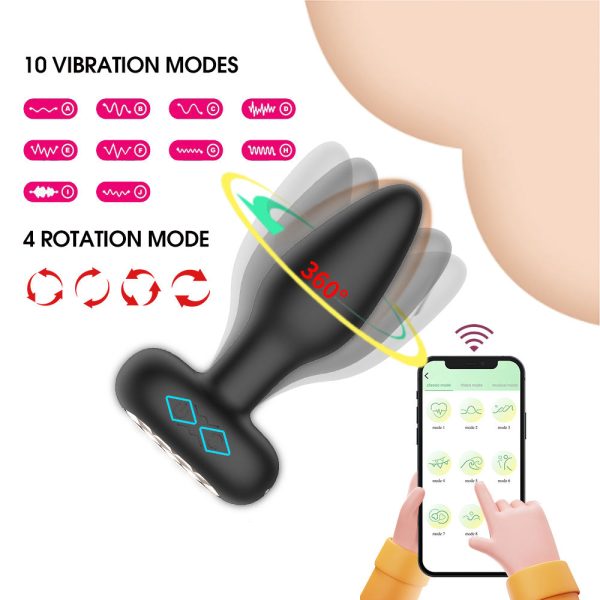 APP Control Male Anal Plug 10 Vibration Modes Anal Sex Toy Prostate Massager Vibrador Anal for Men Thrusting