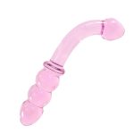 Double Ended Glass Anal Beads Butt Plug G-spot Bent Pleasure Wand for Female Male Masturbating