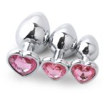 Heart Shape Diamond Base Metal Anal Plug Butt Plug Anal Toys for Couple