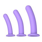 3pcs Trainer Kit Realistic Dildo Butt Plug Strong Suction Cup Base Black Silicone Anal Plug for Beginners to Advanced Users