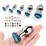 BDSM Metal Anal Plug With Gem Base Beginner to Expert 5 Size Butt Plug G-spot Massage Sexual Wellness Adult Pleasure Sex Toys