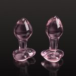 Pink Heart Shaped Masturbation Anal Glass Rod Massage Stick Supplies Female G-spot Female Adult Sexy Toys