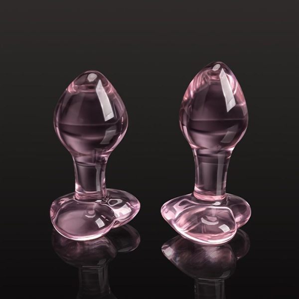 Pink Heart Shaped Masturbation Anal Glass Rod Massage Stick Supplies Female G-spot Female Adult Sexy Toys
