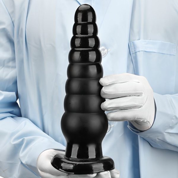 Black Pointed Super Large Anal Plug Suction Cup Vulva Anal Sex Toys Sexy Rose Large Thick Fist Sex Toy Anal Enlargement
