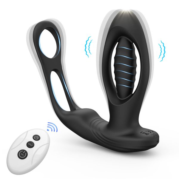 Oem Men's G-Spot Masturbator Vibrating Butt Plug Private Massage Flirting Tool Silicone Hollow Anal Plug