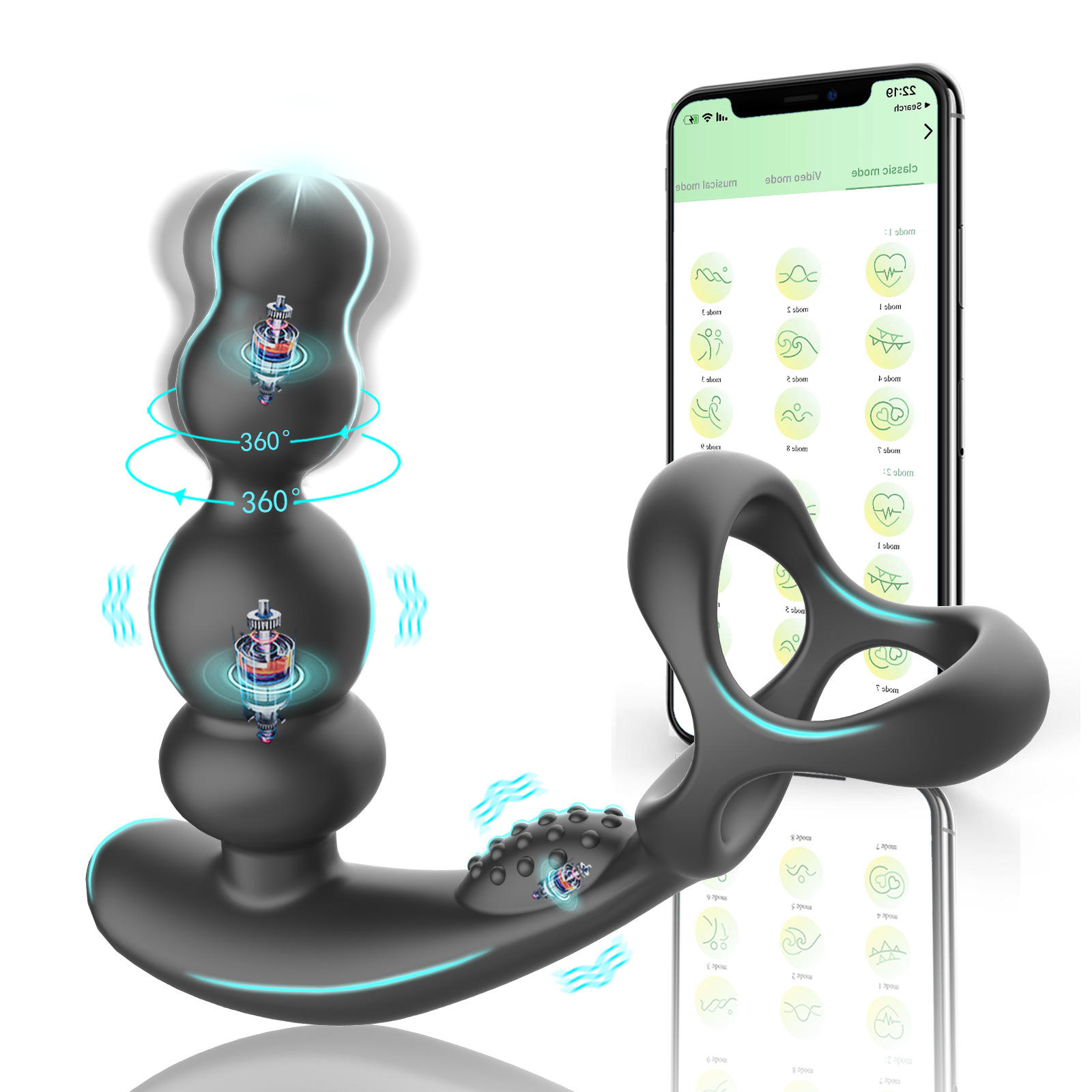 main_pic_0-663 OEM APP Control Prostate Massager Anal Vibrator Anal Butt Plug G Spot Stimulator Sex Toys for Men - 图片 1