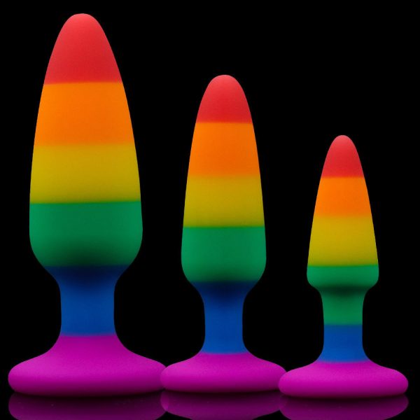 Rainbow Color Medical Grade Liquid Silicone Anal Plug Dildo Sex Toy for Men and Women G-Spot Butt Stimulation