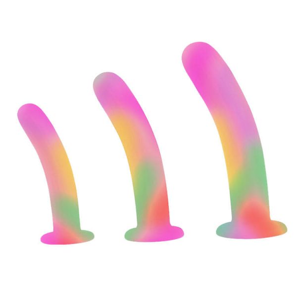 Rainbow Color Medical Grade Liquid Silicone Anal Plug Dildo Sex Toy for Men and Women G-Spot Butt Stimulation