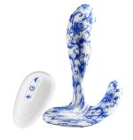 OEM Blue and White Porcelain Backyard Prostate Massager Female G Vibrator Masturbation Adult Sex Toys