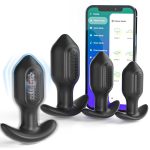 4PCS Vibrating Anal Plug Training Kit Long Distance APP Control Silicone Butt Plug Prostate Massager Anal Vibrator for Men Women