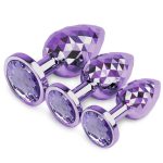 3 Pack Butt Plugs Set Luxury Geometric Diamond Design Anal Dilator Adult Sex Toys G Spot Prostate Stimulation Metal Butt Plugs