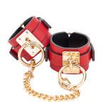 OEM SM Handcuffs with Golden Color Metal Chain High Grade PU Leather No Peculiar Smell BDSM Sex Toy for Indoor Fun