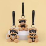 OEM Adult Bondage Bear Pendant Plush Sexy SM Toy Chain Bound Bell Bear Gift Leather Eye Patch Bear Violent