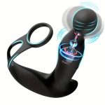 OEM Rotating Prostate Massager With Vibrating Cock Ring, Anal Dildo Vibrators Remote Control Butt Plug