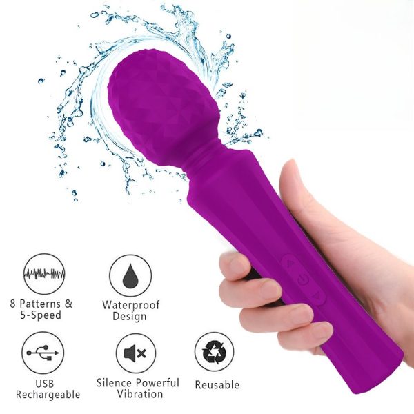 Rechargeable Wand Vibrator Wireless Dildo Av Wand for Woman Clitoris Stimulator Massage Gun 5 Speeds Sex Product